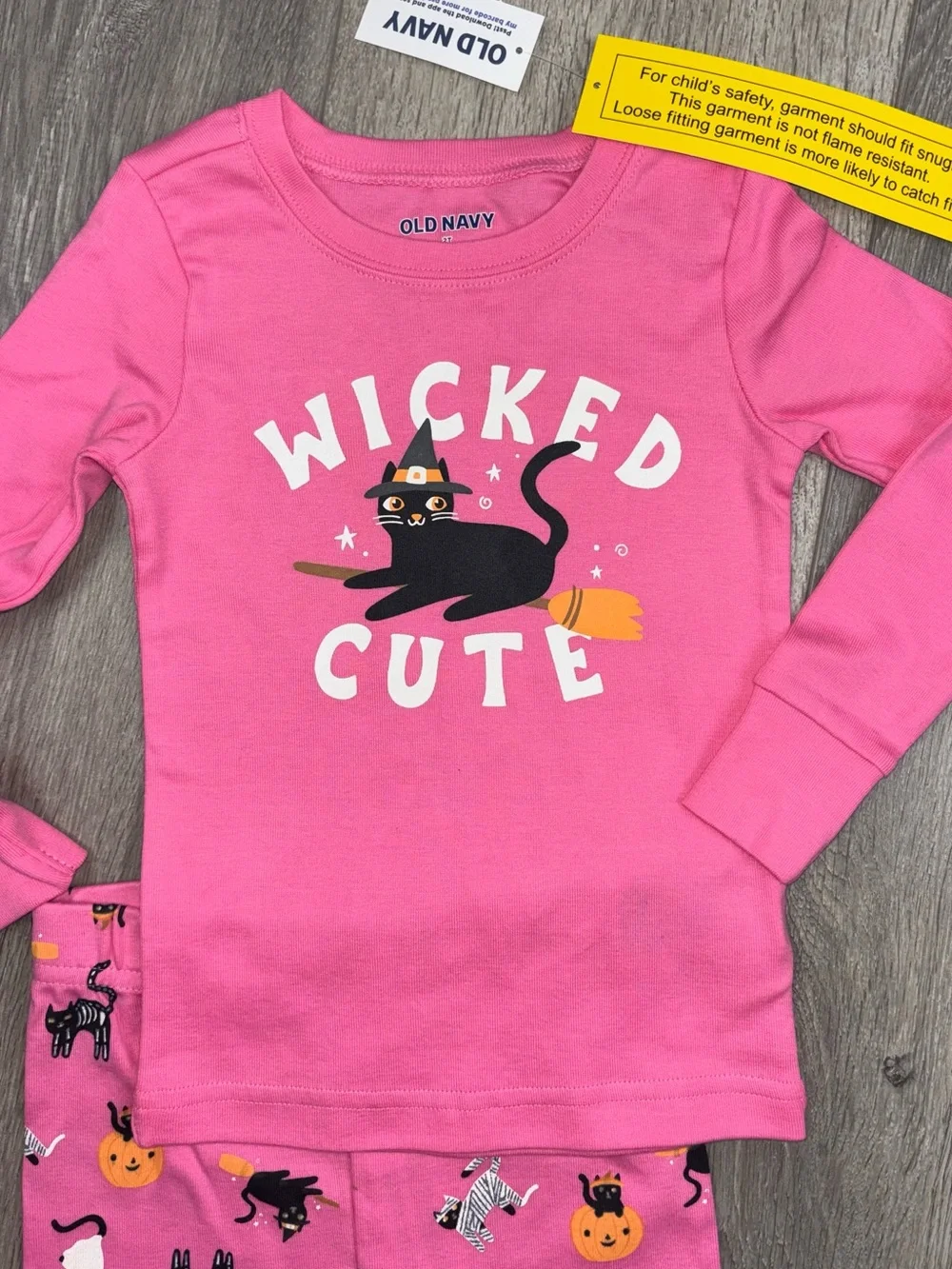 Old Navy Halloween Pajama Set “Wicked Cute” 2T Pink